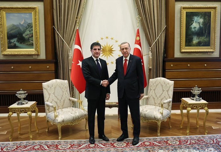 Cumhurbaşkanı Erdoğan, IKBY Başkanı Barzani'yi kabul etti