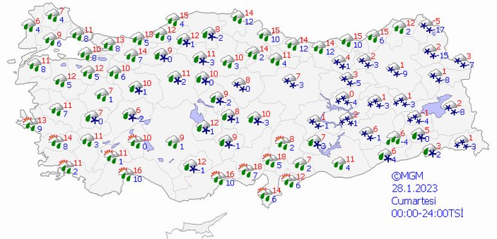 Yurt genelinde sıcaklık düşüyor, kuvvetli yağış ve kar geliyor