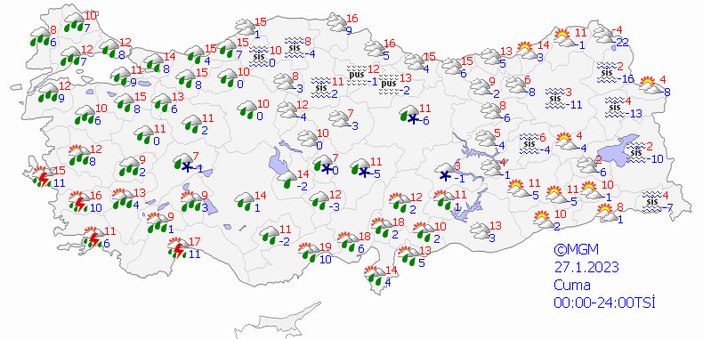 Yurt genelinde sıcaklık düşüyor, kuvvetli yağış ve kar geliyor