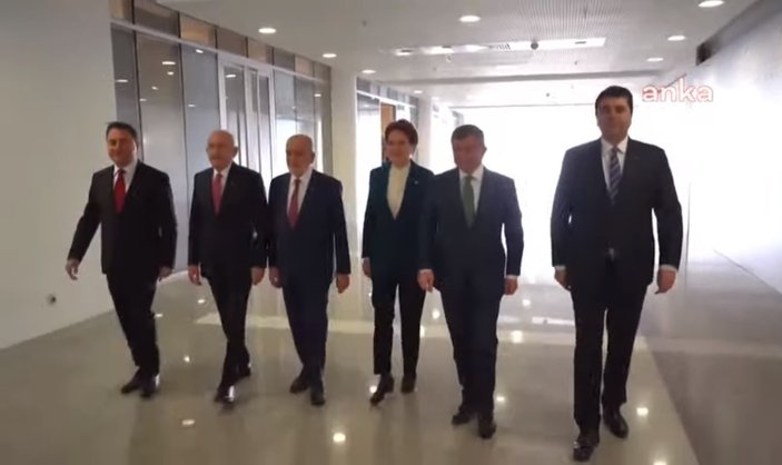 Millet İttifakı'nın 6 lideri yürürken hizayı bozmadı