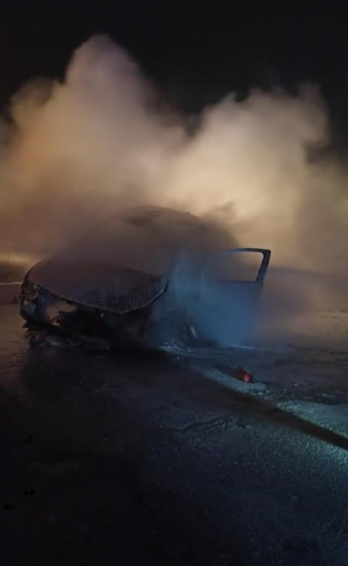 Zonguldak'ta takla atan otomobil alev aldı: 1 yaralı