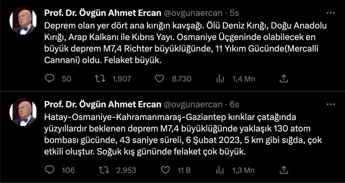 Deprem uzmanı Prof. Ahmet Ercan: Deprem 130 atom bombası gücünde