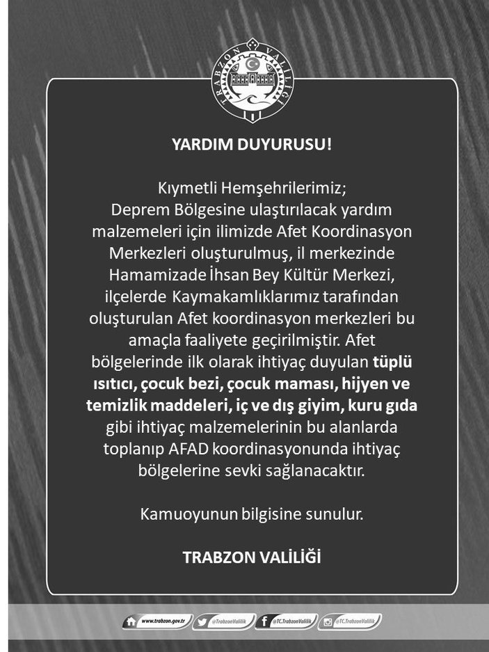 Kulüplerden depremzedeler adına yardım çağrısı