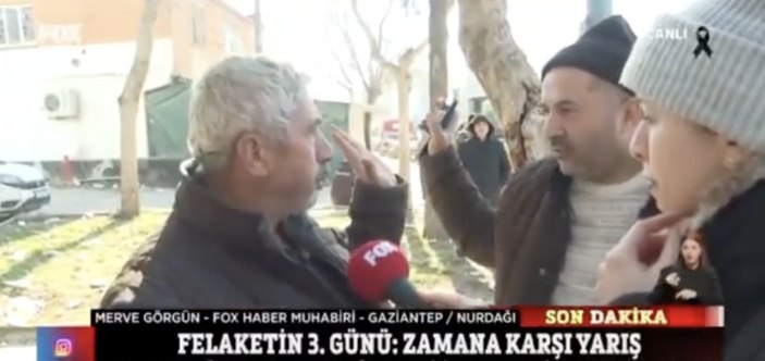 FOX muhabiri istediği cevabı alamayınca depremzedelerin yanından uzaklaştı