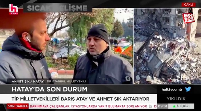 TİP'li Ahmet Şık deprem bölgesinden devlet düşmanlığı çağrısı yaptı