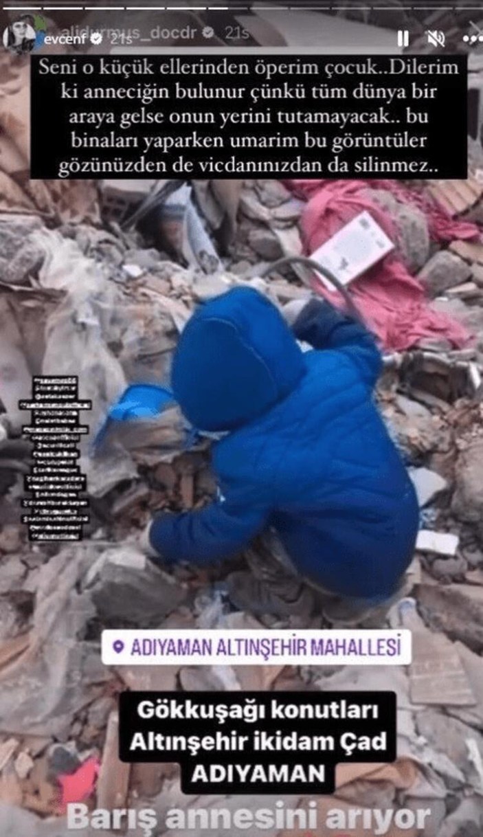 Fahriye Evcen'in deprem paylaşması yürekleri sızlattı