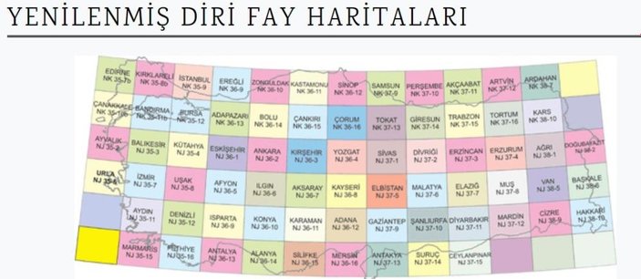 Türkiye'nin yenilenmiş diri fay haritası