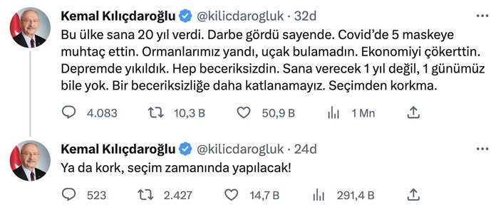 CHP Genel Başkanı Kemal Kılıçdaroğlu: Seçimler zamanında yapılacak