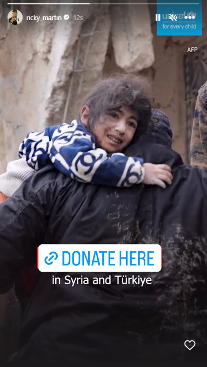 Ricky Martin, Türkiye ve Suriye için yardım istedi