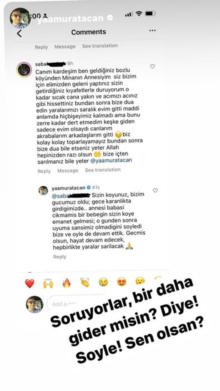 Yağmur Atacan'a depremzede anneden teşekkür