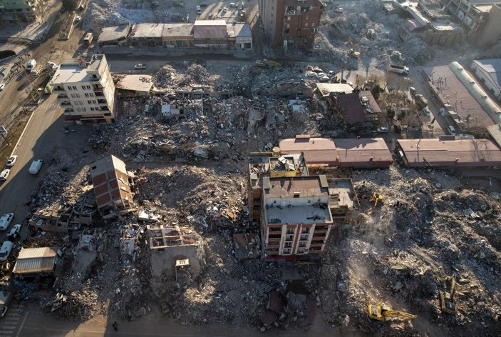 Pamje ajrore e Kahramanmaraş në ditën e 10-të të tërmetit
