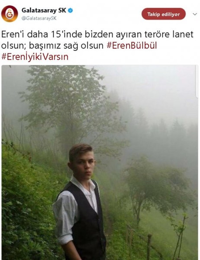 Trabzon şehidi genç Eren'in paylaşımı ilham oldu