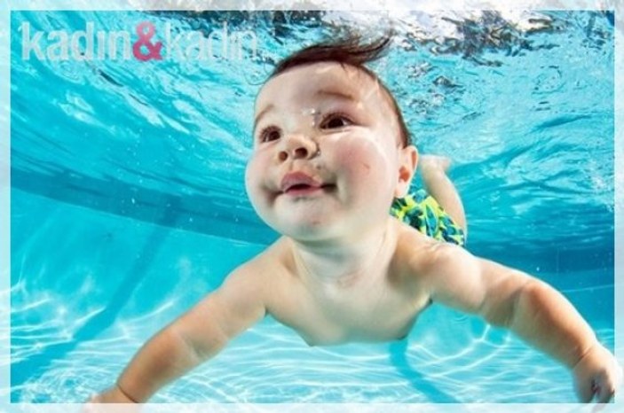 Bebeklere suda yaşam dersi