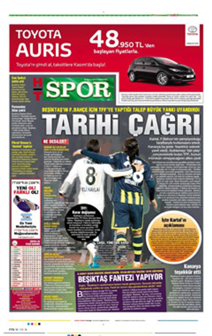 Spor gazetelerinin manşetleri 26-04-2014