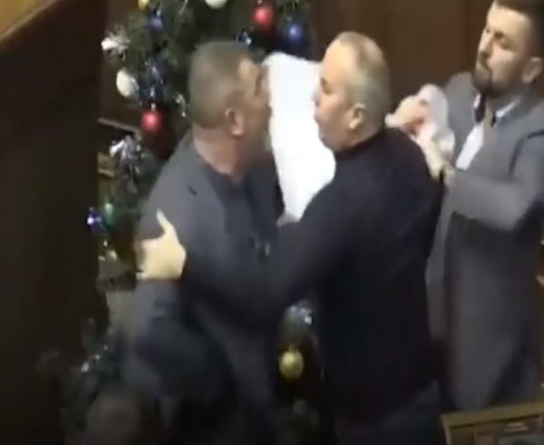 Ukrayna parlamentosunda yumruklu kavga