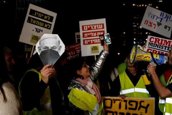 a İsrail'de Sarı Yelekliler protestosu