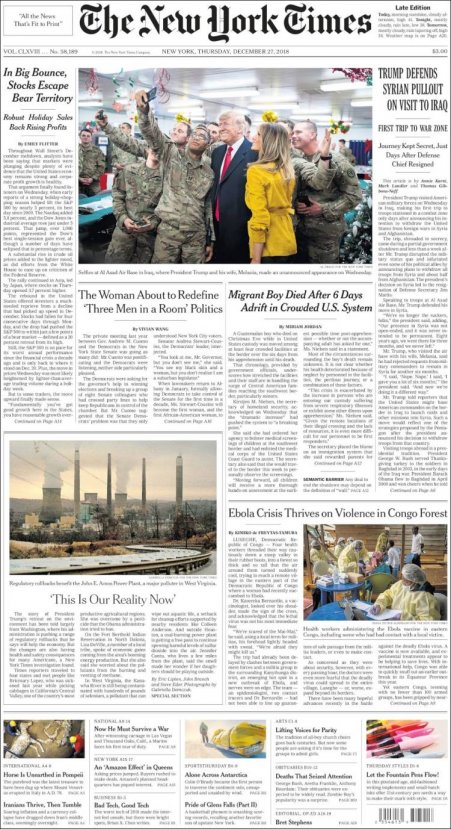 Dünya manşetlerinde bugün