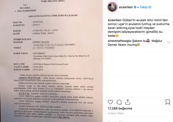 Demet Akalın'dan Ece Erken'e tedbir kararı