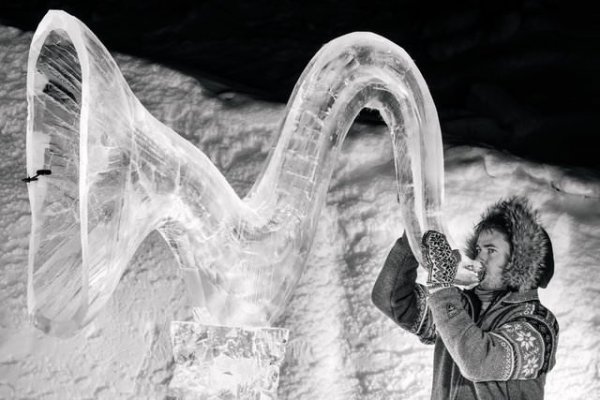 Buzdan enstrümanlarla konser veriyorlar