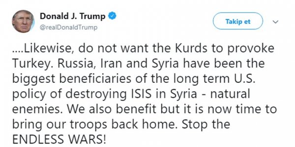 Trump'tan Türkiye'ye Suriye tehdidi