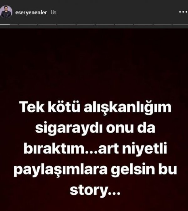 Eser Yenenler'den uyuşturucu açıklaması