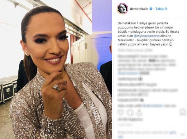 Demet Akalın hayranına pırlanta yüzük verdi