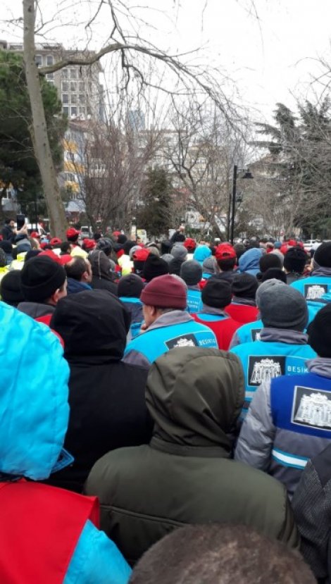 Beşiktaş Belediyesi çalışanları greve gitti