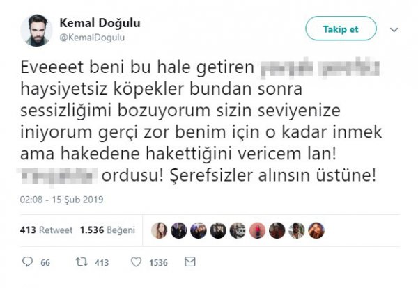 Kemal Doğulu ağır küfürler etti