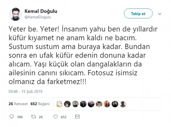 Kemal Doğulu ağır küfürler etti