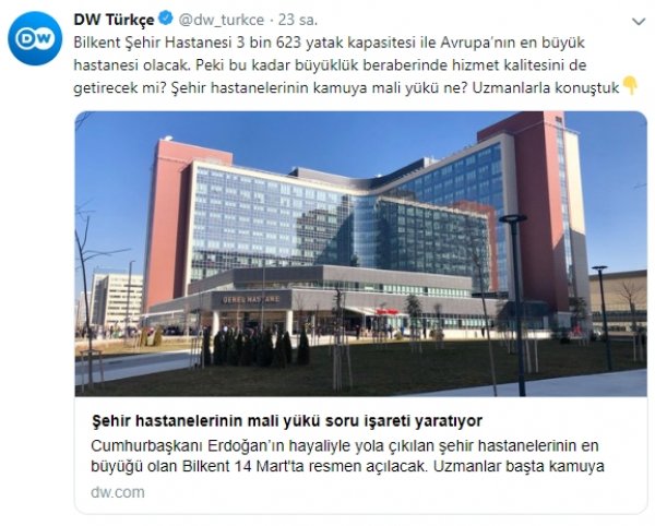 Şehir hastaneleri Alman ajansın hedefinde