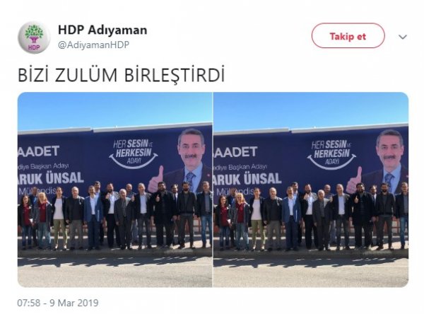 Adıyaman'da HDP ile Saadet ittifak pozu verdi