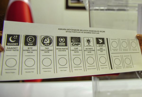 Yerel seçimde kullanılacak oy pusulası