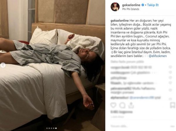 Göksel'in yatak pozu