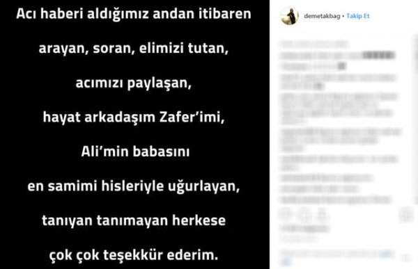 Demet Akbağ'dan ilk paylaşım