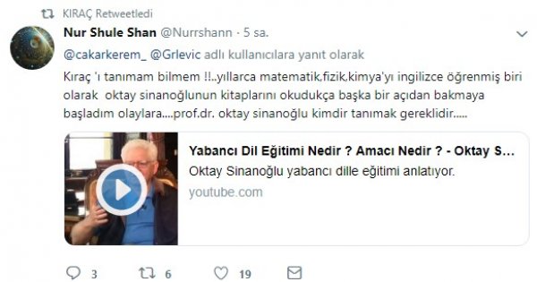 Şarkıcı Kıraç'tan İngilizce eğitime tepki