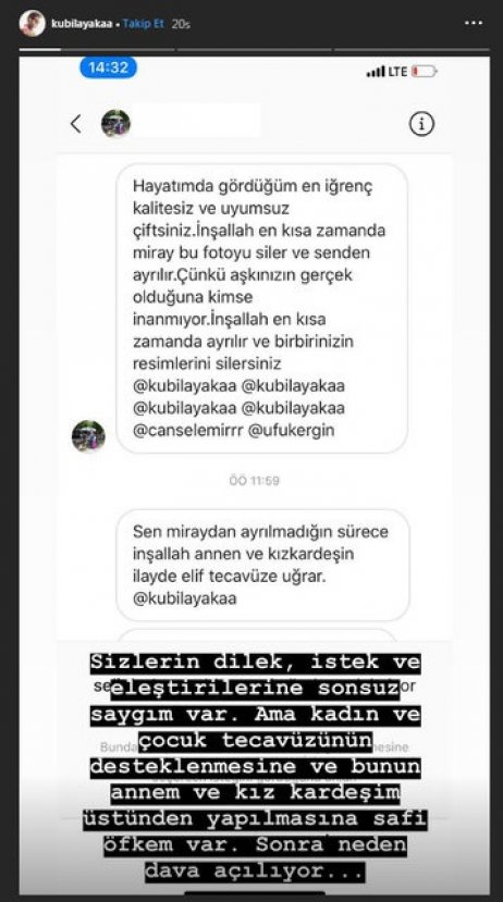 Kubilay Aka takipçi mesajını ifşa etti