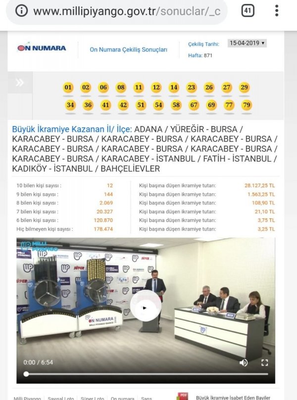 i On Numara'yı Bursa'da 8 kişi kazandı
