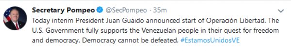 Venezuela'daki darbe yanlılarından mutluluk gözyaşı