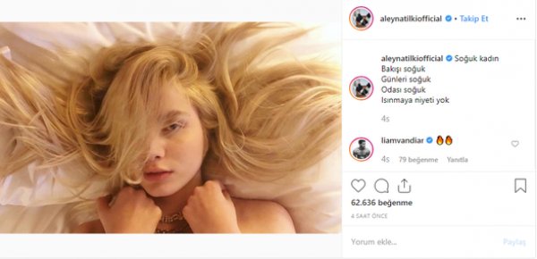 Aleyna Tilki yatakta poz verdi
