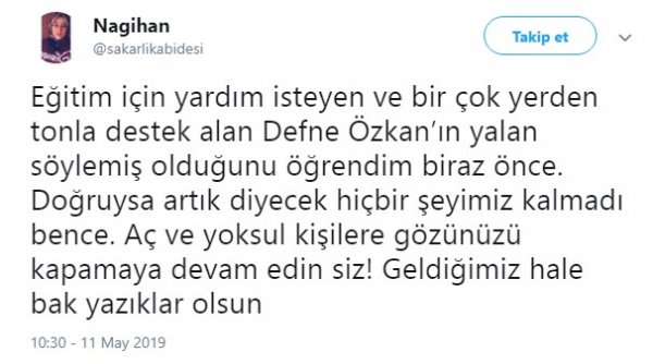 Defne Özkan dolandırıcı çıktı iddiası
