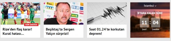 Hürriyet'in ana sayfasında iftar sayacı dönemi