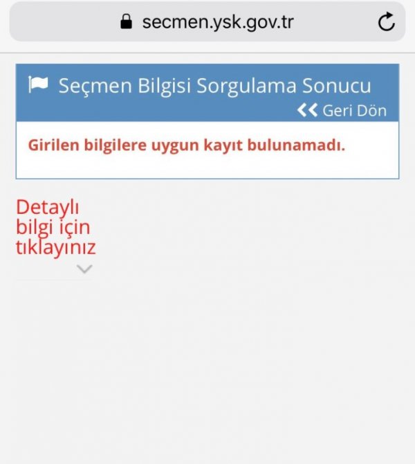 YSK seçmen kaydı sorgulama