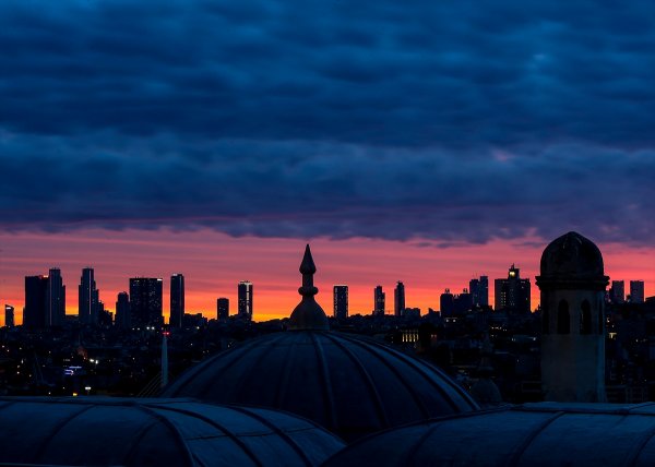 a İstanbul'da gün doğumu manzaraları