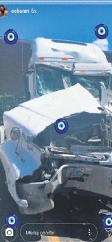 Süreyya Yalçın'ın hediye tırı kaza yaptı