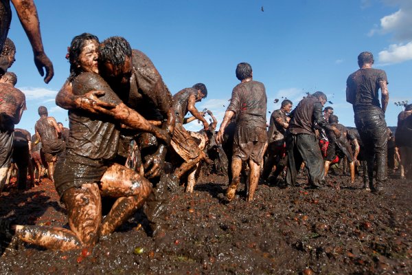 r Kolombiya'da domates savaşları