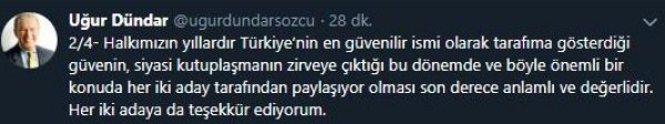Uğur Dündar adayların moderatörlüğünden vazgeçti
