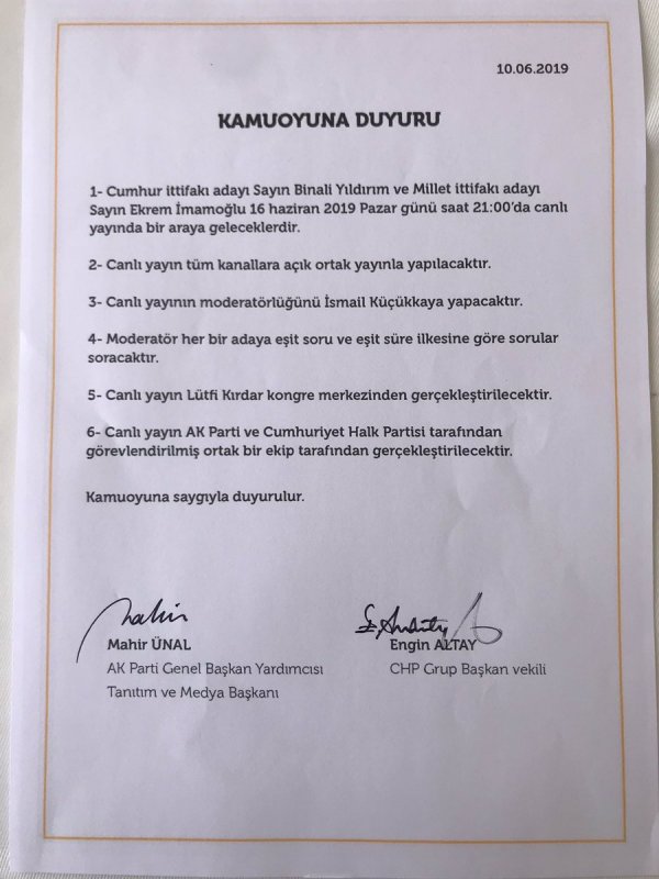 Binali Yıldırım ile Ekrem İmamoğlu ortak yayına çıkıyor