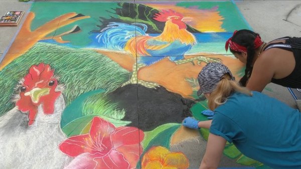 i Los Angeles sokaklarına tebeşir dokunuşu