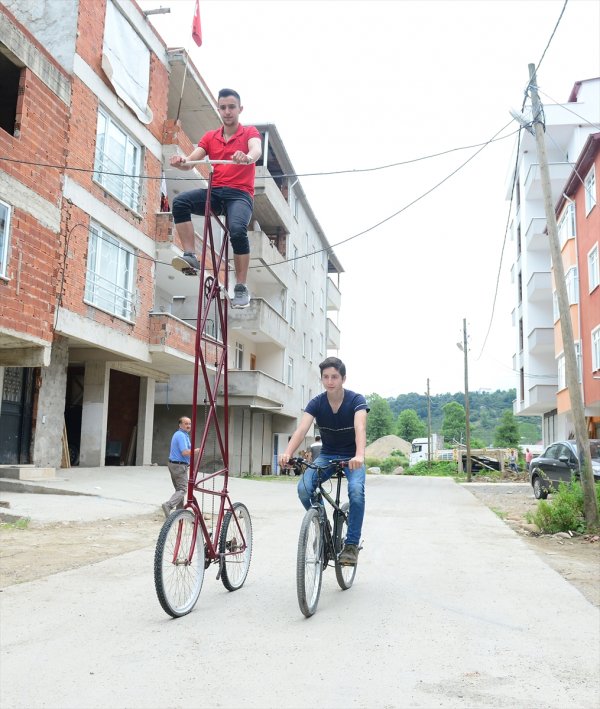 Giresunlu çırağın 4 metrelik bisikleti
