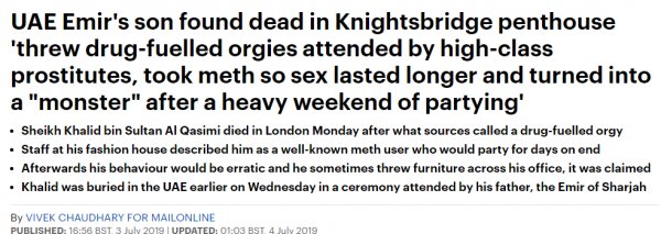 BAE Prensi Kasimi uyuşturucu bağımlılığıyla biliniyordu